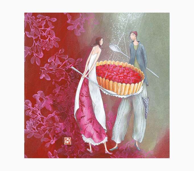 pictura gaëlle boissonnard tarjeta doble acabado en barniz de relieve uv grueso laminado mate de tacto suave 16x16cm papel con certificacion fsc