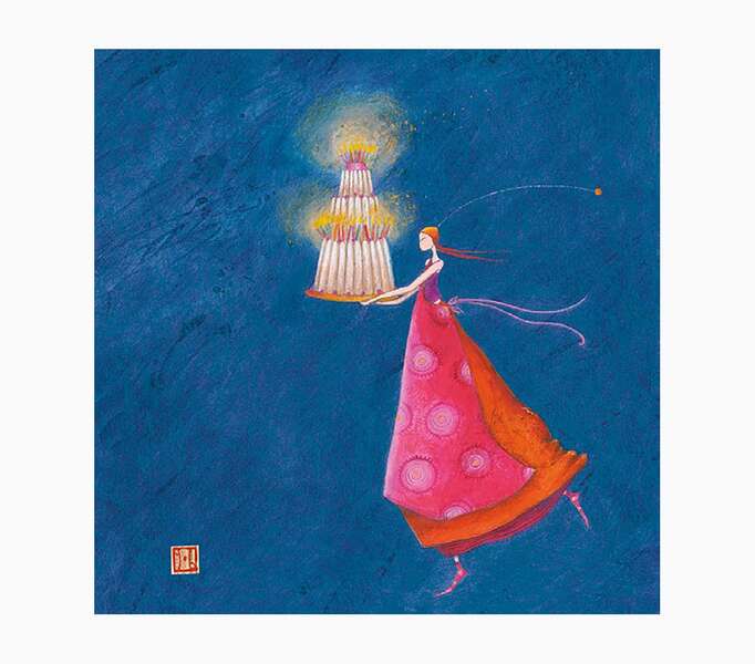 pictura gaëlle boissonnard tarjeta doble acabado en barniz de relieve uv grueso 16x16cm laminado mate de tacto suave papel con certificacion fsc