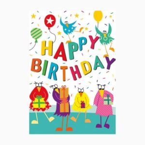 pictura zig zag tarjeta triptica de felicitacion de cumpleaños 15x22cm incluye sobre blanco papel con certificacion fsc