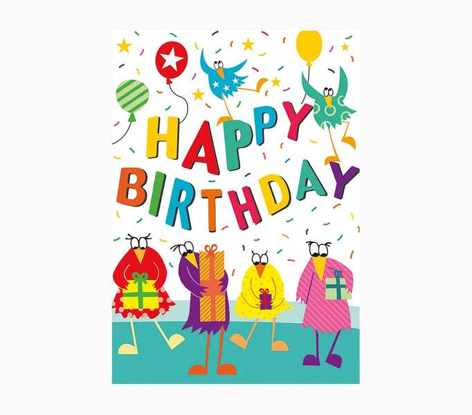 pictura zig zag tarjeta triptica de felicitacion de cumpleaños 15x22cm incluye sobre blanco papel con certificacion fsc