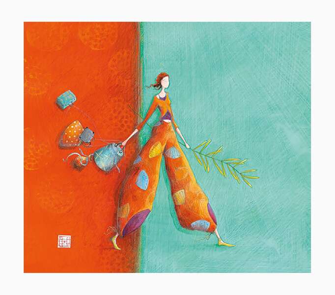 pictura gaëlle boissonnard tarjeta doble acabado en barniz de relieve uv grueso laminado mate de tacto suave 10.5x21cm papel con certificacion fsc
