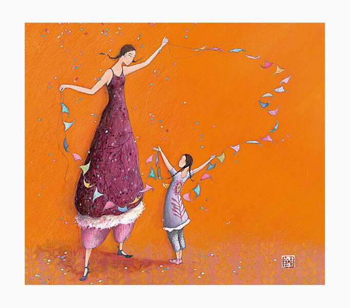 pictura aquarupella gaëlle boissonnard tarjeta doble 14x16cm acabado en barniz de relieve uv grueso laminado mate de tacto suave papel con certificacion fsc