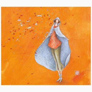 pictura aquarupella gaëlle boissonnard tarjeta doble 14x16cm acabado en barniz de relieve uv grueso laminado mate de tacto suave papel con certificacion fsc