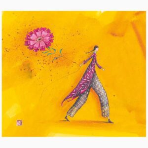 pictura aquarupella gaëlle boissonnard tarjeta doble 14x16cm acabado en barniz de relieve uv grueso laminado mate de tacto suave papel con certificacion fsc