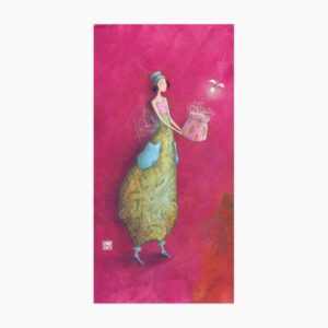 pictura aquarupella gaëlle boissonnard tarjeta doble 10.5x21cm acabado en barniz de relieve uv grueso laminado mate de tacto suave papel con certificacion fsc