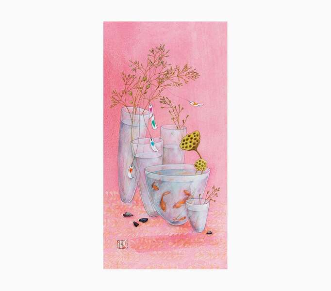 pictura aquarupella gaëlle boissonnard tarjeta doble 10.5x21cm acabado en barniz de relieve uv grueso laminado mate de tacto suave papel con certificacion fsc