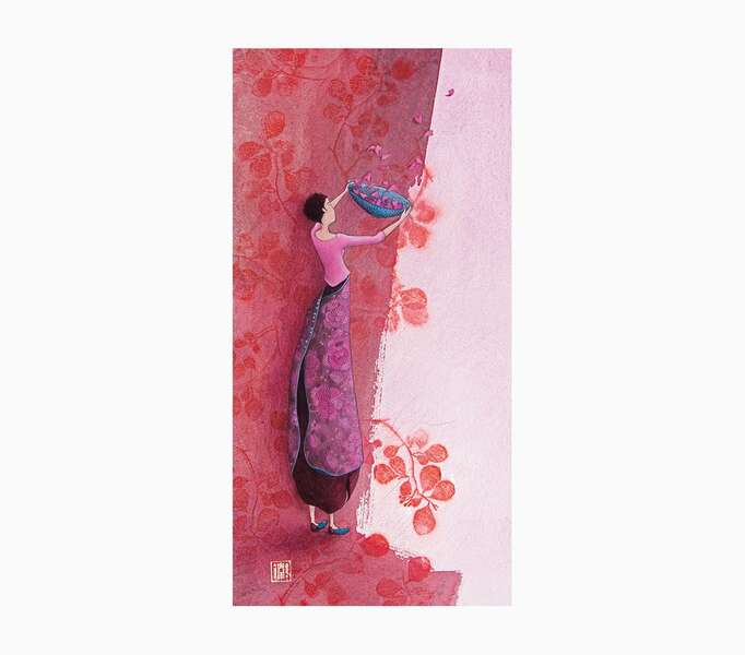 pictura aquarupella gaëlle boissonnard tarjeta doble 10.5x21cm acabado en barniz de relieve uv grueso laminado mate de tacto suave papel con certificacion fsc