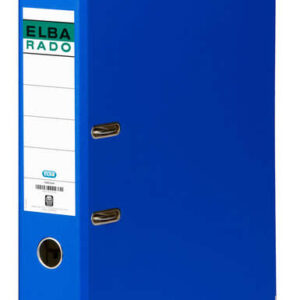 elba chic archivador de palanca tamaño a4 lomo de 80mm rado, ollao y etiqueta en lomo forrado exterior pvc color azul