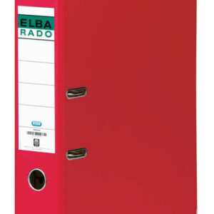 elba chic archivador tamaño a4 lomo de 80mm con palanca y rado forrado exterior pvc color rojo