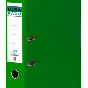 elba chic archivador tamaño a4 lomo de 80mm con palanca y rado forrado exterior pvc color verde