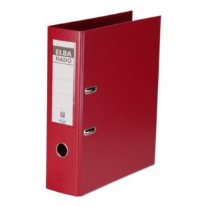 elba plast archivador tamaño a4 ancho 80mm con palanca y rado resistente y duradero fabricado en pvc color rojo