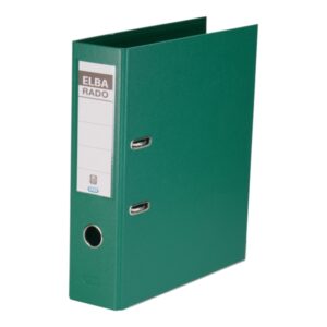 elba plast archivador tamaño a4 ancho 80mm con palanca y rado resistente y duradero fabricado en pvc color verde