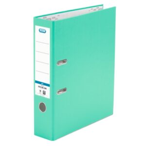 elba archivador palanca rado top folio lomo de 80mm forrado exterior de plastico interior de papel color menta