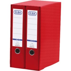 elba rado top modulo de 2 archivadores palanca a4 lomo 80mm forrado exterior plastico interior papel color rojo