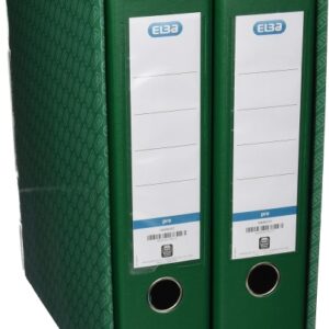 elba rado top modulo de 2 archivadores palanca a4 lomo 80mm forrado exterior plastico interior papel color verde