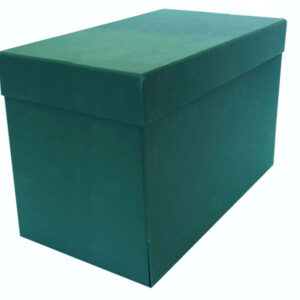 elba caja de transferencia tamaño folio lomo de 20cm tapa protectora y solapa abatible fabricada en carton reciclado forrado con geltex medidas 38.5x25.3x20.5cm color verde