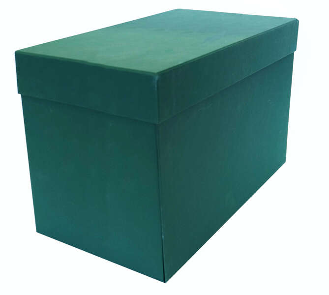 elba caja de transferencia tamaño folio lomo de 20cm tapa protectora y solapa abatible fabricada en carton reciclado forrado con geltex medidas 38.5x25.3x20.5cm color verde