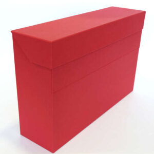 elba caja de transferencia resistente 39.6x25.4cm tapa con cierre de seguridad asa ergonomica color rojo intenso