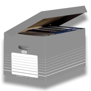 elba contenedor de archivo montaje automatico tapa integrada color gris