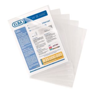elba pack de 100 dossieres uñero standard folio pp 140 Μicras resistente y duradero acabado piel de naranja transparente