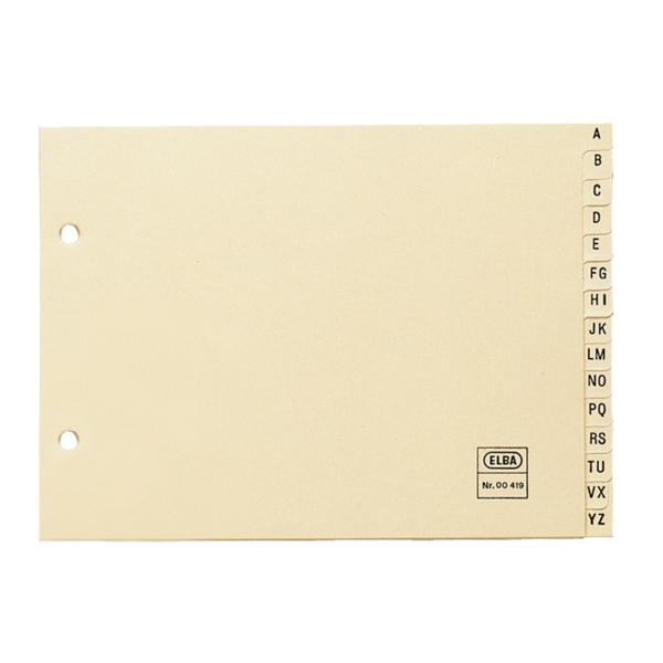 elba indice alfabetico formato 4º apaisado 15 az cartulina de 180gr organizacion alfabetica resistente y duradero color beige
