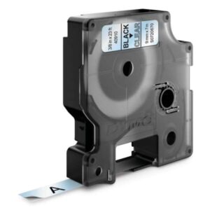 dymo d1 40910 cinta de etiquetas original para rotuladora texto negro sobre fondo blanco ancho 9mm x 7 metros s0720670