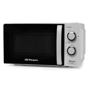 orbegozo mi 2118 microondas capacidad 20l potencia 700w 6 niveles de potencia temporizador 30min color plata