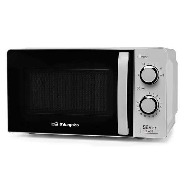 orbegozo mi 2118 microondas capacidad 20l potencia 700w 6 niveles de potencia temporizador 30min color plata