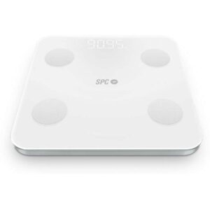 spc atenea fit 3 bascula de baño inteligente registra e identifica hasta 10 usuarios diseño de cristal pantalla led activacion tactil capacidad 180kg