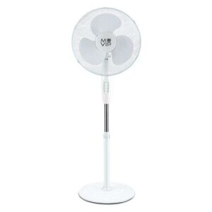 muvip ventilador de pie 45w 3 aspas 3 velocidades altura e inclinacion ajustables base reforzada color blanco