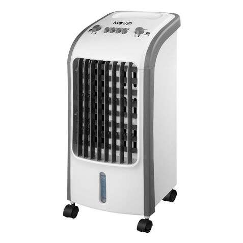 muvip climatizador 4 litros, 80w, 3 velocidades, oscilación 120º, temporizador, humidificador, caudal 300m³/h, con ice pack
