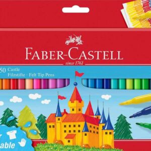 faber castell castle pack de 50 rotuladores tinta con base de agua lavable colores surtidos