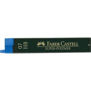 faber castell 9067 pack de 12 minas super polymer para portaminas 0.7 hb resistentes y suaves