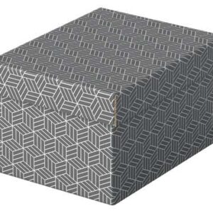 esselte pack de 3 cajas pequeñas de almacenamiento con tapa 200x150x255mm carton 100% reciclado y reciclable diseño gris con dibujo