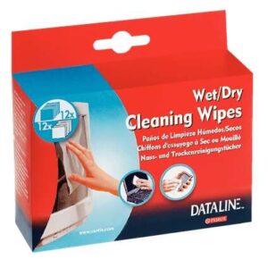 esselte pack de 12 toallitas secas y 12 toallitas humedas para pantallas envasadas en sobres eliminan el polvo