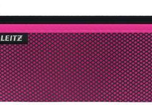 leitz wow bolsa porta todo mediana 2 compartimentos tamaño 85x6x210mm lavable y duradera cierre de cremallera color fucsia
