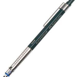 faber castell tk fine vario l portaminas hb 0.7mm con goma de borrar clip de metal color verde