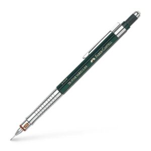 faber castell tk fine vario l portaminas hb 0.5mm con goma de borrar clip de metal color verde