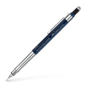 faber castell tk fine vario l portaminas hb 0.3mm con goma de borrar clip de metal color azul