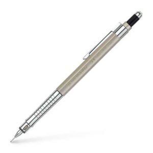 faber castell tk fine vario l portaminas hb 0.7mm con goma de borrar clip de metal color champagne