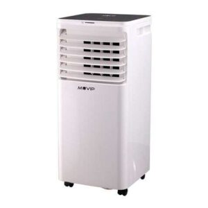 muvip aire acondicionado portatil 2.250 frigorias 980w pantalla led botonera tactil control remoto funciones de climatizacion, ventilacion y deshumidificacion