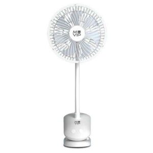 muvip ventilador de pinza portatil 5w 15cm de diametro 4 velocidades angulo ajustable hasta 360º autonomia hasta 9h color blanco