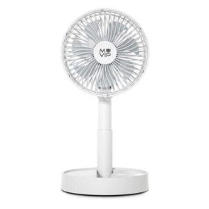 muvip ventilador de sobremesa portatil plegable 5w 15cm de diametro 4 velocidades angulo ajustable hasta 90º autonomia hasta 12h color blanco