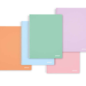 ancor classic stripes cuaderno espiral tamaño folio cuadriculado 4x4mm 80 hojas 90gr tapa de plastico colores pastel surtidos