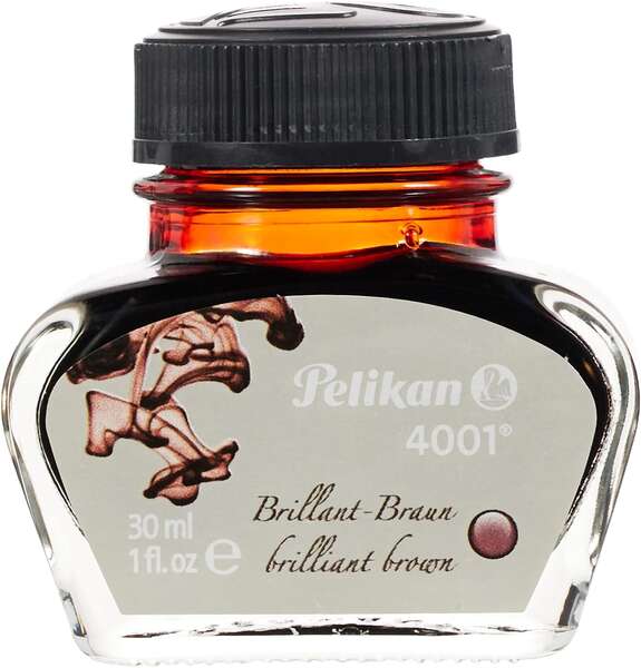 pelikan tinta 4001 no.78 frasco 30ml tintero de 30ml asegura el perfecto funcionamiento de la estilografica color pardo