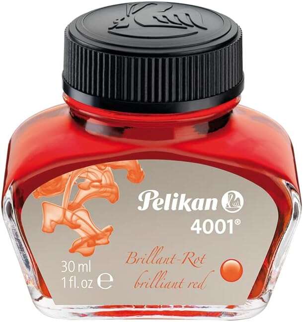 pelikan tinta 4001 no.78 frasco 30ml frasco de 30ml asegura el perfecto funcionamiento de la estilografica color rojo