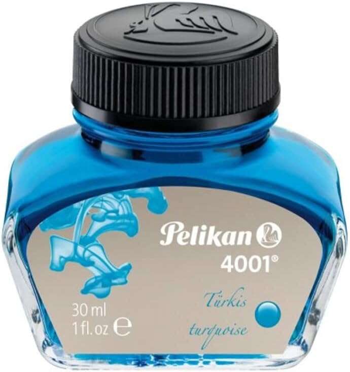 pelikan tinta 4001 no.78 frasco 30 ml asegura el perfecto funcionamiento de la estilografica color turquesa