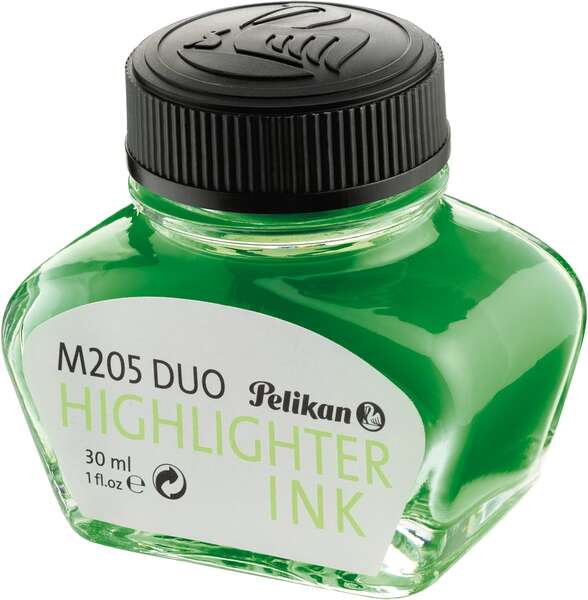pelikan tinta 4001 no.78 frasco 30ml asegura el perfecto funcionamiento de la estilografica color verde fluorescente
