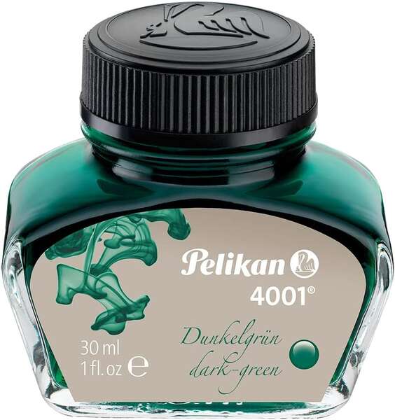 pelikan tinta 4001 no.78 frasco 30ml tintero de 30ml asegura el perfecto funcionamiento de la estilografica color verde oscuro