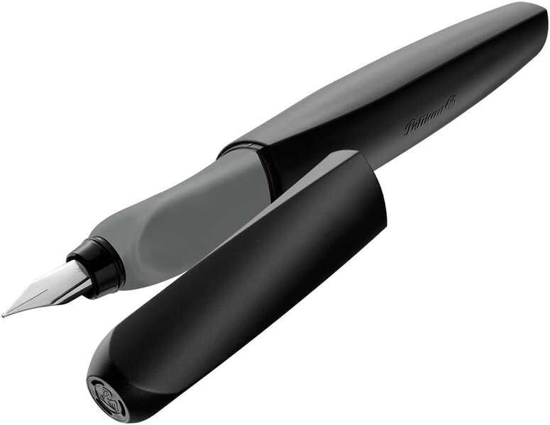 pelikan twist pluma estilografica escolar recargable plumilla de acero inoxidable punto m cuerpo color negro (946806)